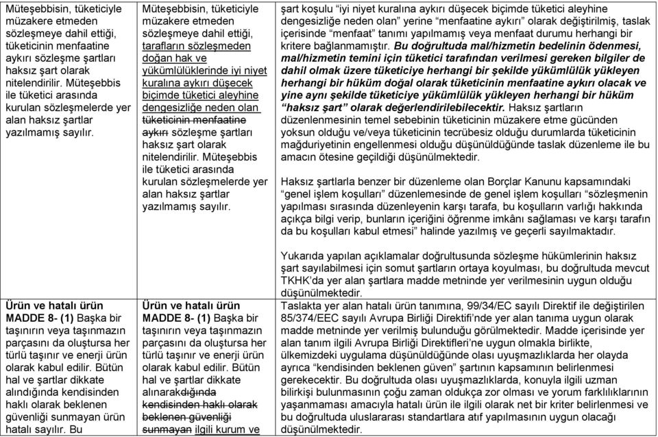 Ürün ve hatalı ürün MADDE 8- (1) Başka bir taşınırın veya taşınmazın parçasını da oluştursa her türlü taşınır ve enerji ürün olarak kabul edilir.