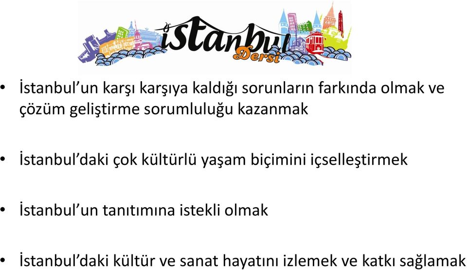 yaşam biçimini içselleştirmek İstanbul un tanıtımına istekli