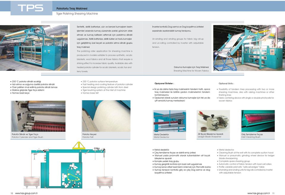 Akrilik battaniye, akrilik kürkler ve havlu kumaşlar Un-winding and winding groups for fabric big roll-up için geliştirilmiş özel keçeli ve polratör ısıtma silindir gruplu and un-rolling controlled