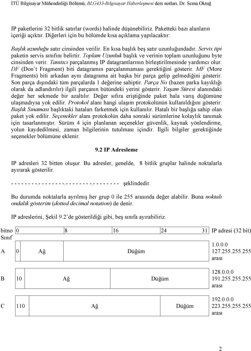 Toplam Uzunluk başlık ve verinin toplam uzunluğunu byte cinsinden verir. Tanıtıcı parçalanmış IP datagramlarının birleştirilmesinde yardımcı olur.