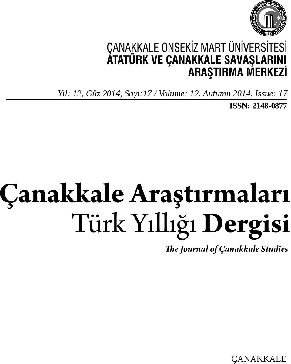 Çanakkale Araştırmaları Türk Yıllığı