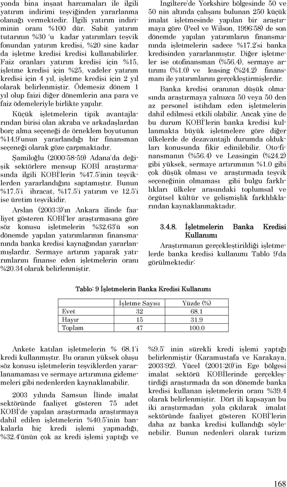 Faiz oranları yatırım kredisi için %15, işletme kredisi için %25, vadeler yatırım kredisi için 4 yıl, işletme kredisi için 2 yıl olarak belirlenmiştir.