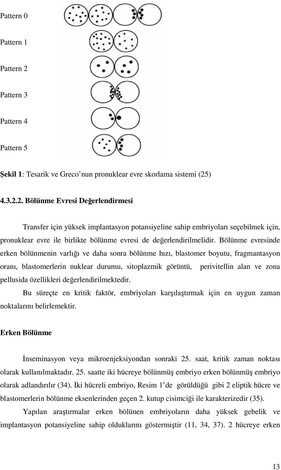 ) 4.3.2.2. Bölünme Evresi Değerlendirmesi Transfer için yüksek implantasyon potansiyeline sahip embriyoları seçebilmek için, pronuklear evre ile birlikte bölünme evresi de değerlendirilmelidir.