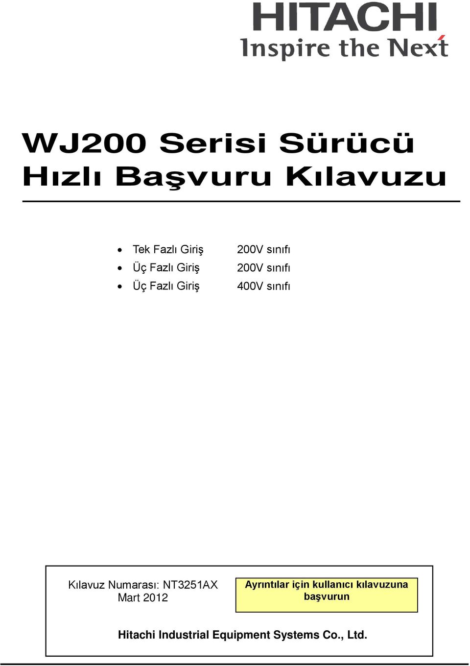 Kılavuz Numarası: NT3251AX Mart 2012 Ayrıntılar için kullanıcı