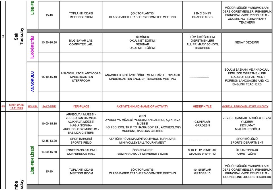 ENGLISH 11.11.2009 10.00-15.