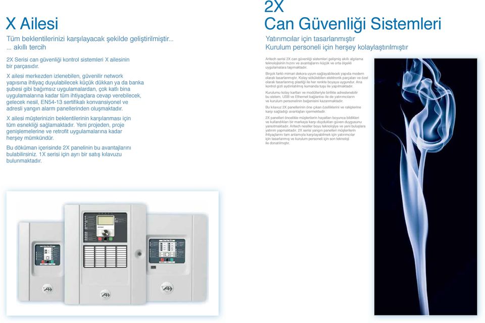 cevap verebilecek, gelecek nesil, EN54-13 sertifikalı konvansiyonel ve adresli yangın alarm panellerinden oluşmaktadır.
