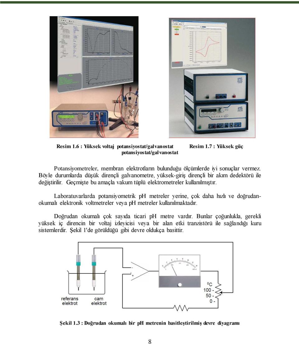 Laboratuvarlarda potansiyometrik ph metreler yerine, çok daha hızlı ve doğrudanokumalı elektronik voltmetreler veya ph metreler kullanılmaktadır. Doğrudan okumalı çok sayıda ticari ph metre vardır.