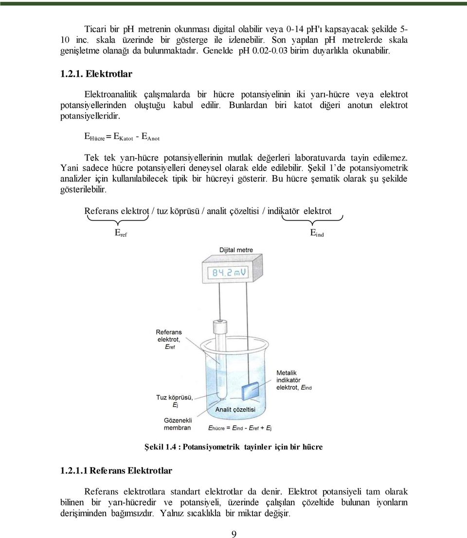 2.1. Elektrotlar Elektroanalitik çalışmalarda bir hücre potansiyelinin iki yarı-hücre veya elektrot potansiyellerinden oluştuğu kabul edilir.