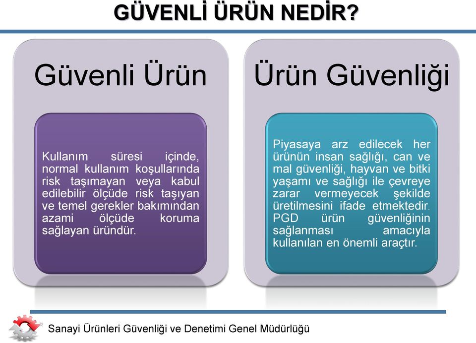 edilebilir ölçüde risk taşıyan ve temel gerekler bakımından azami ölçüde koruma sağlayan üründür.