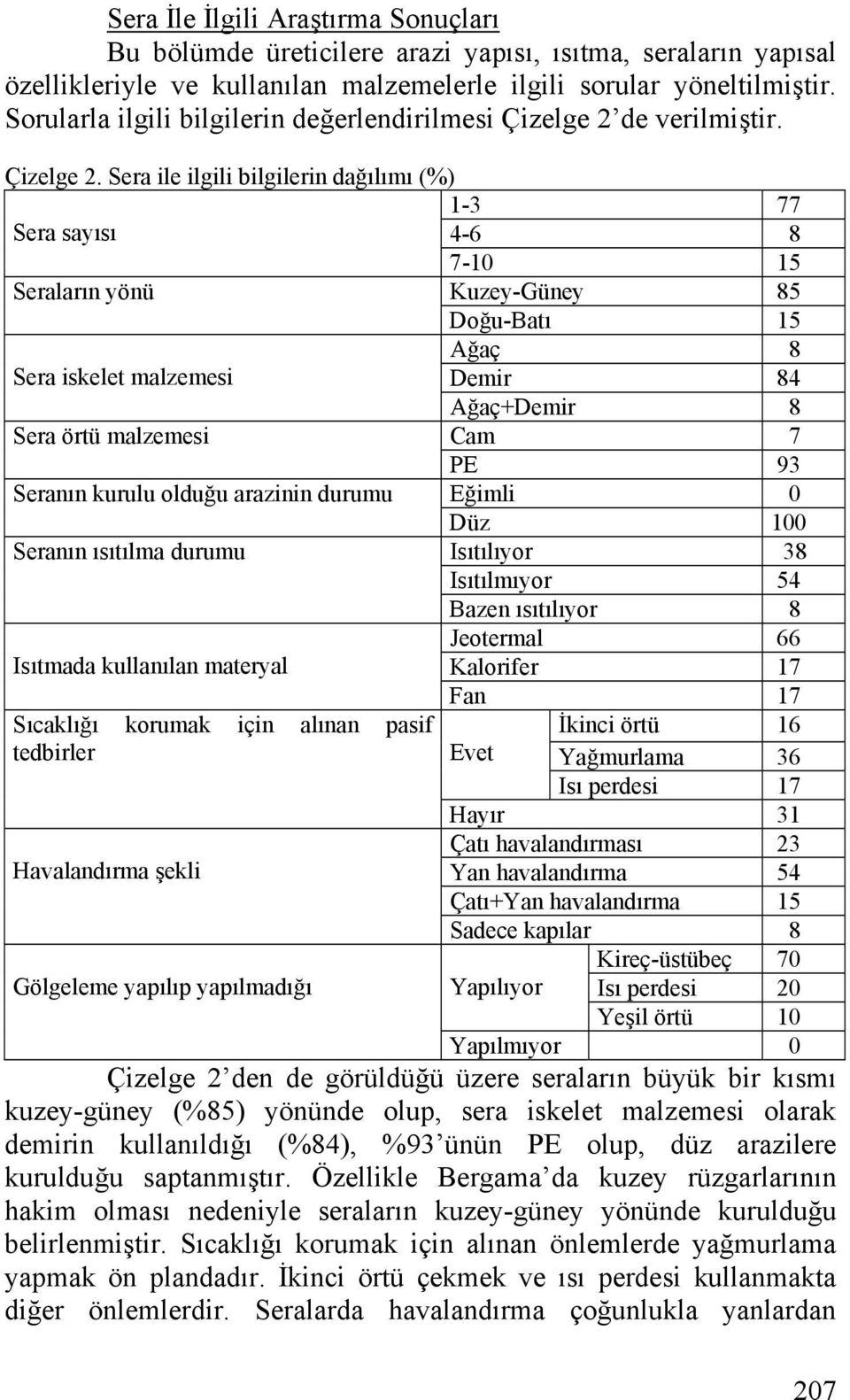 de verilmiştir. Çizelge 2.