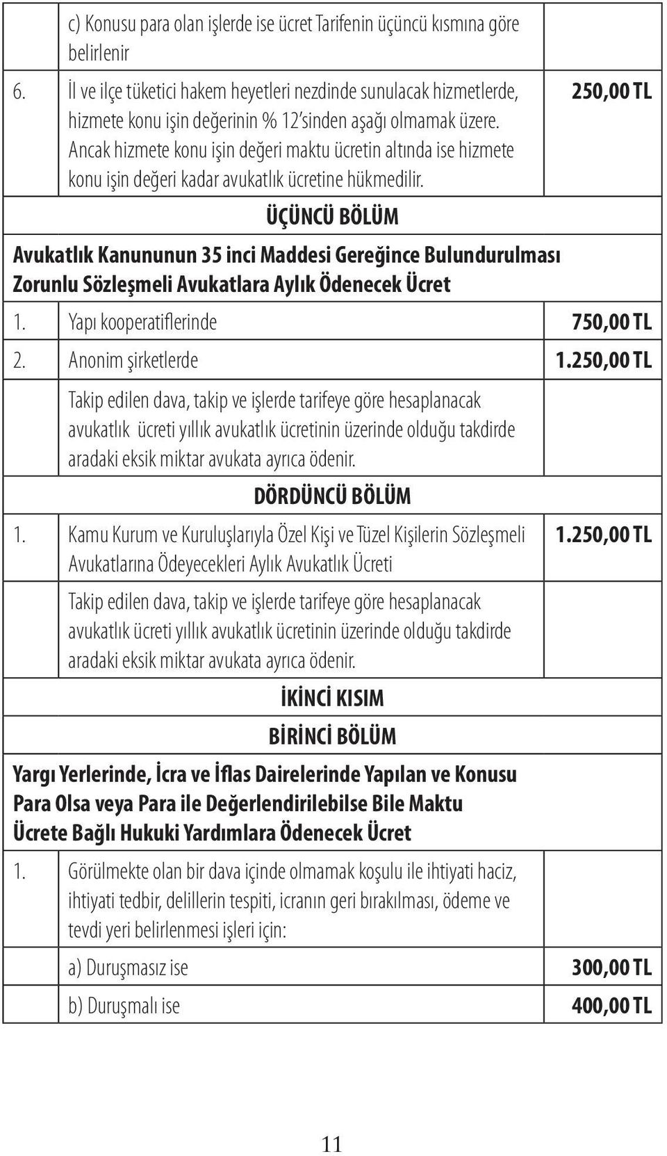 Ancak hizmete konu işin değeri maktu ücretin altında ise hizmete konu işin değeri kadar avukatlık ücretine hükmedilir.