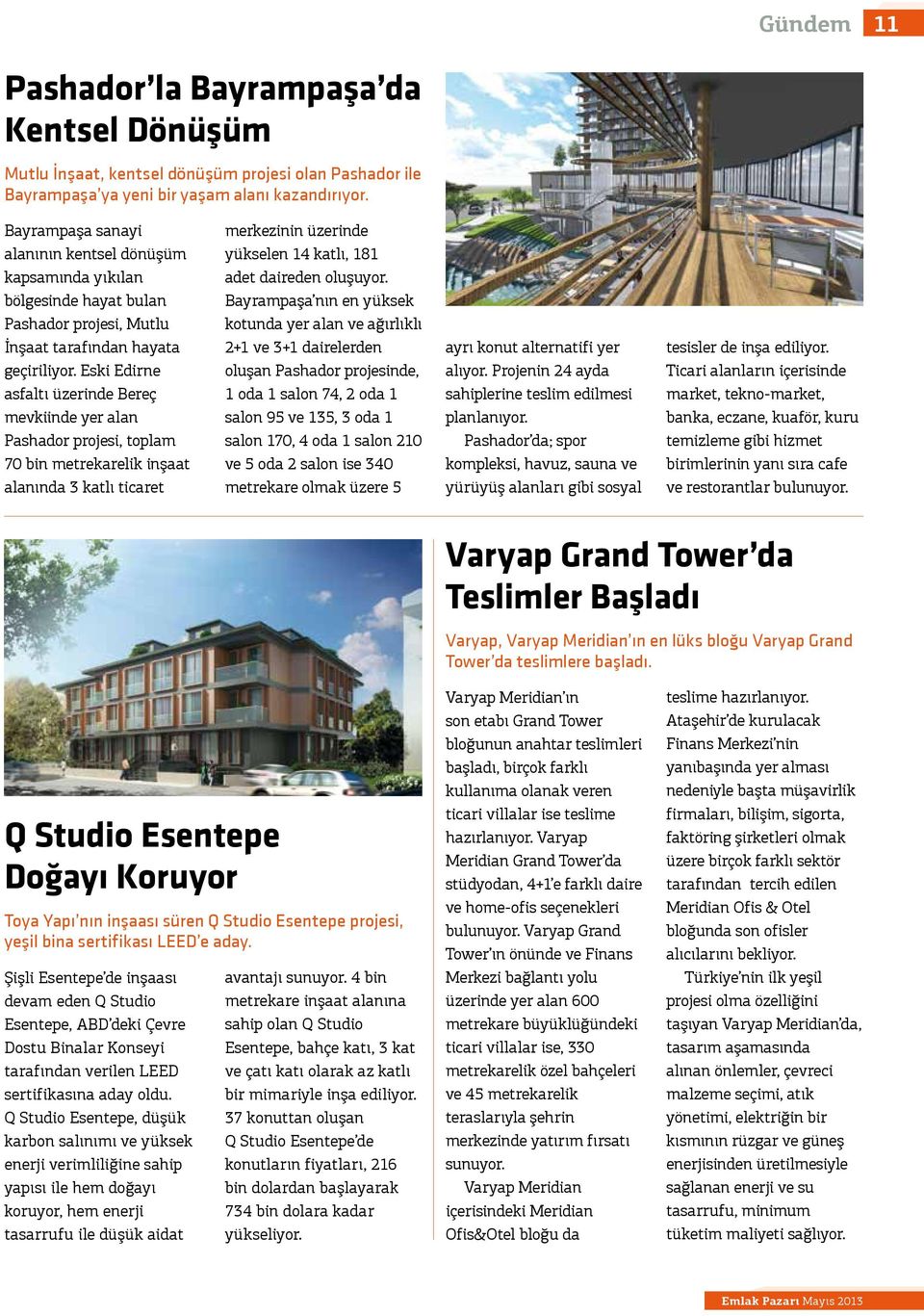 Eski Edirne asfaltı üzerinde Bereç mevkiinde yer alan Pashador projesi, toplam 70 bin metrekarelik inşaat alanında 3 katlı ticaret merkezinin üzerinde yükselen 14 katlı, 181 adet daireden oluşuyor.