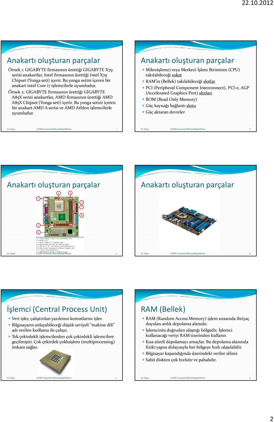 Örnek 2: GIGABYTE firmasının ürettiği GIGABYTE A85X serisi anakartlar, AMD firmasının ürettiği AMD A85X Chipset (Yonga seti) içerir.