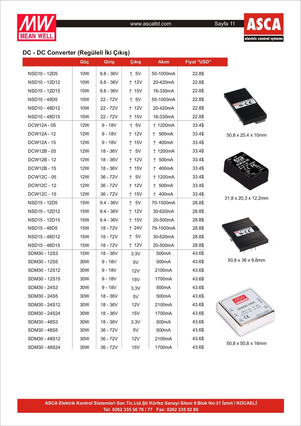 4$ 50,8 x 5,4 x 10mm DWA - 15 W 9-18V 1 400mA 33.4$ DW - 05 W 18-36V 00mA 33.4$ DW - W 18-36V V 500mA 33.4$ DW - 15 W 18-36V 1 400mA 33.4$ DW - 05 W 36-7V 00mA 33.4$ DW - W 36-7V V 500mA 33.