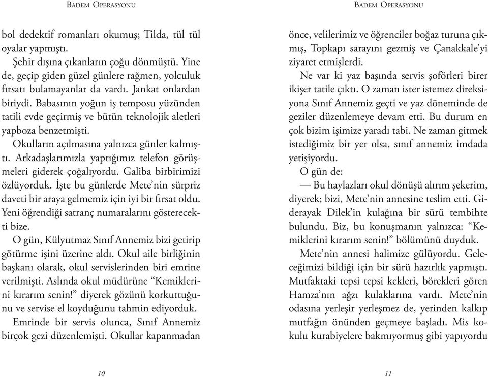 Babasının yoğun iş temposu yüzünden tatili evde geçirmiş ve bütün teknolojik aletleri yapboza benzetmişti. Okulların açılmasına yalnızca günler kalmıştı.