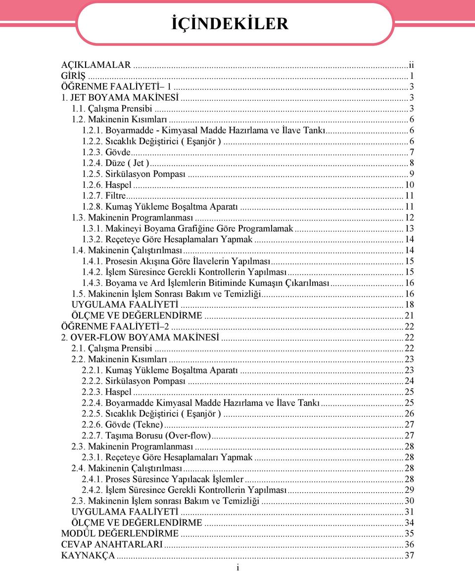 ..11 1.3. Makinenin Programlanması...12 1.3.1. Makineyi Boyama Grafiğine Göre Programlamak...13 1.3.2. Reçeteye Göre Hesaplamaları Yapmak...14 1.4. Makinenin Çalıştırılması...14 1.4.1. Prosesin Akışına Göre İlavelerin Yapılması.