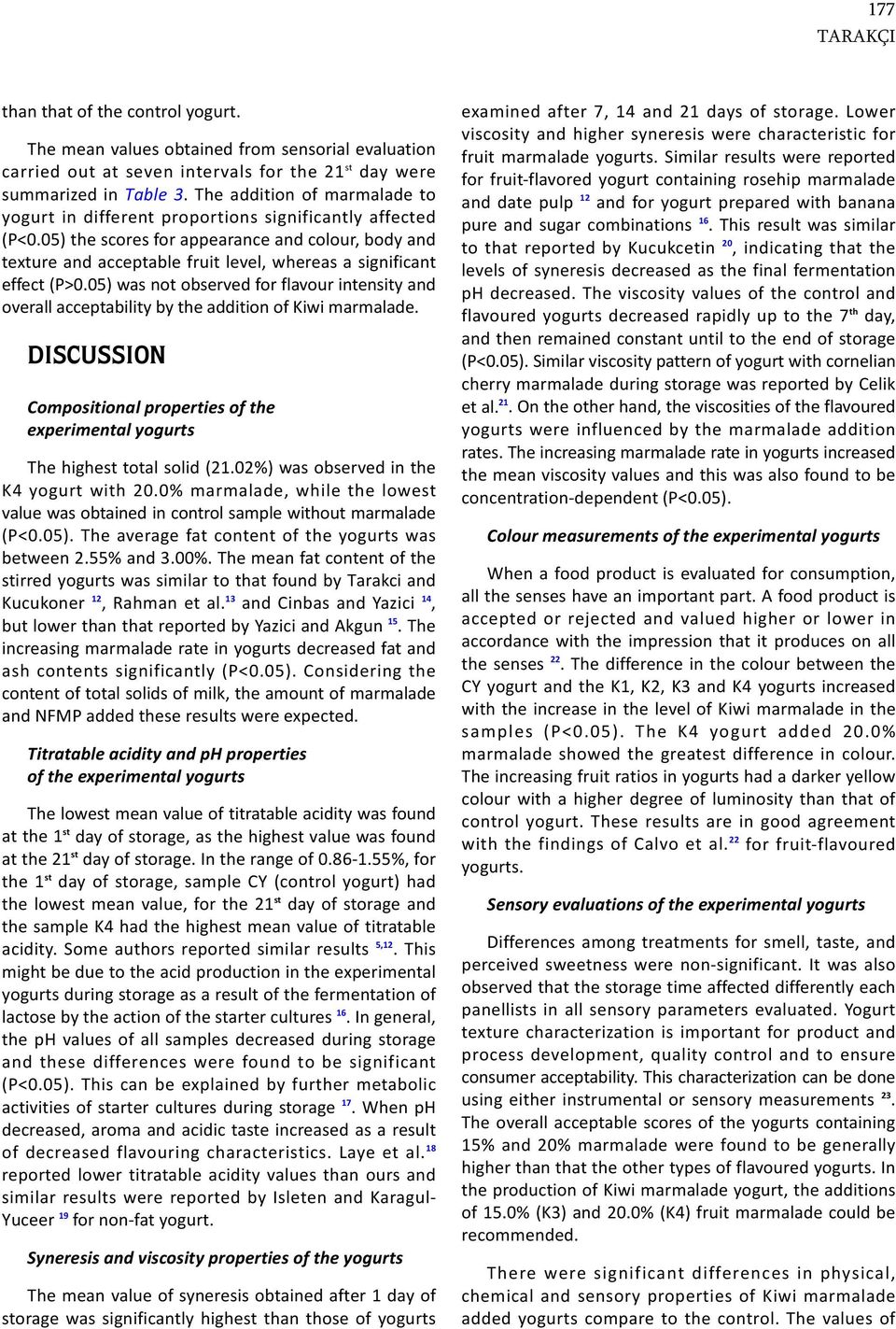 05) the scores for appearance and colour, body and texture and acceptable fruit level, whereas a significant effect (P>0.