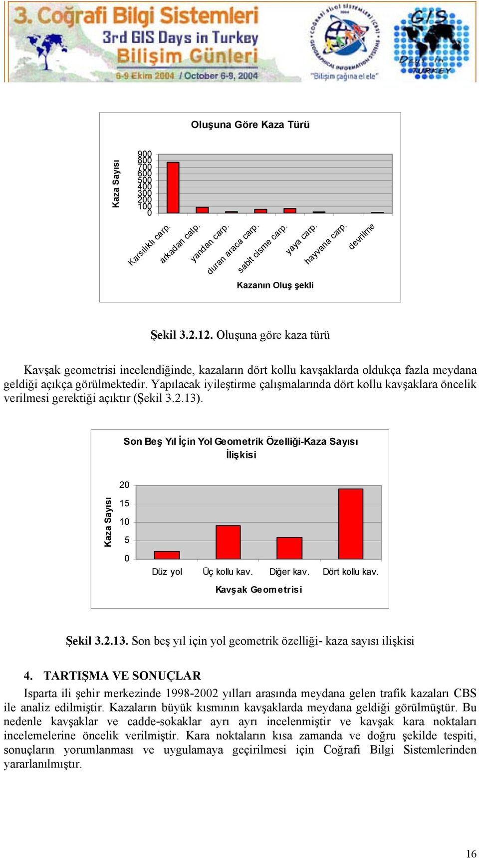 Yapılacak iyileştirme çalışmalarında dört kollu kavşaklara öncelik verilmesi gerektiği açıktır (Şekil 3.2.13).