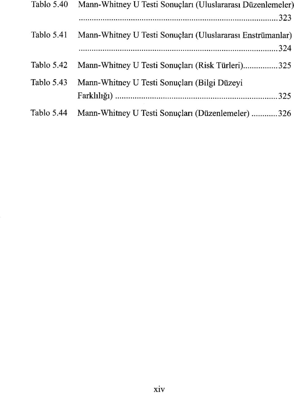 Testi Sonuçları (Uluslararası Enstrümanlar) 324 Tablo 5.