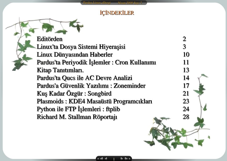 Pardus'ta Qucs ile AC Devre Analizi Pardus'a Güvenlik Yazılımı : Zoneminder Kuş Kadar Özgür :