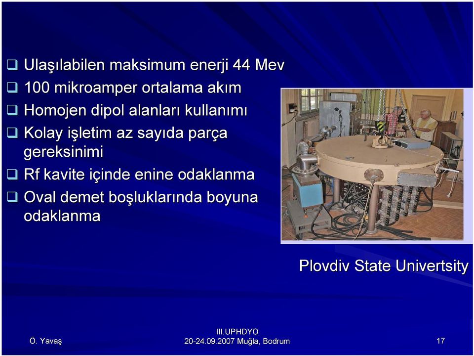 gereksinimi Rf kavite içinde inde enine odaklanma Oval demet boşluklar