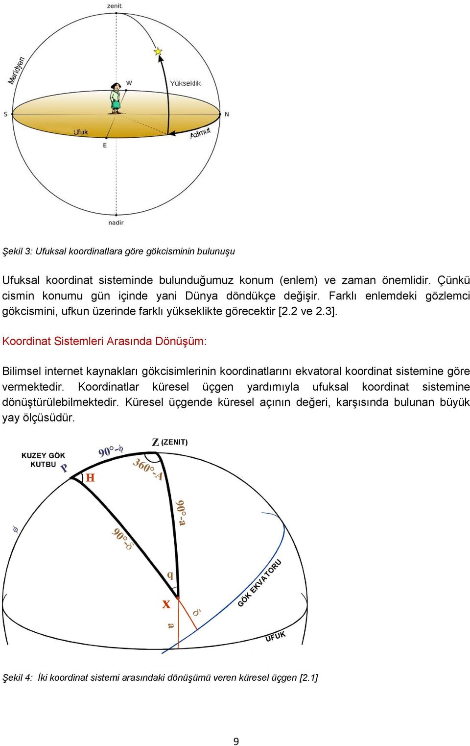 Koordinat Sistemleri Arasında Dönüşüm: Bilimsel internet kaynakları gökcisimlerinin koordinatlarını ekvatoral koordinat sistemine göre vermektedir.