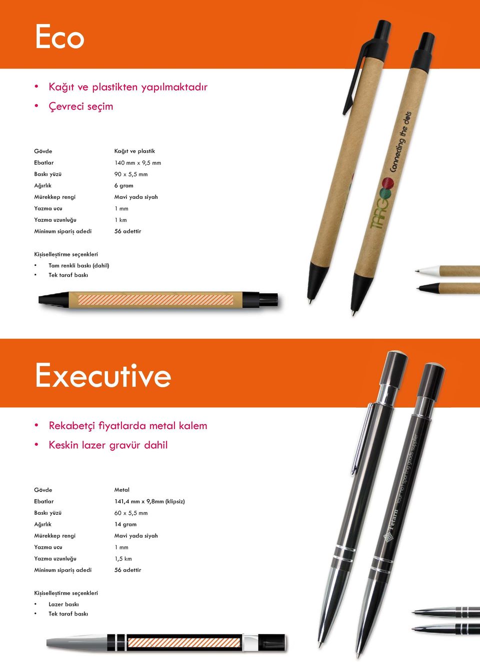 baskı Executive Rekabetçi fiyatlarda metal kalem Keskin lazer gravür dahil Ebatlar Baskı yüzü Mürekkep rengi Yazma ucu Yazma uzunluğu Mininum