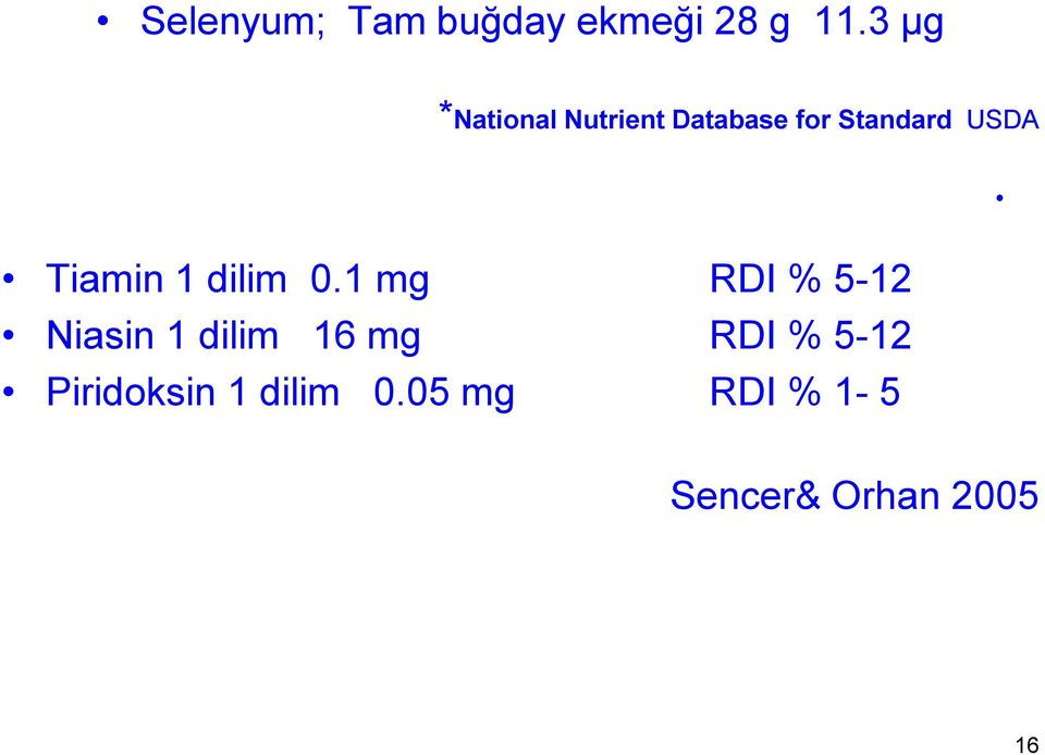 Tiamin 1 dilim 0.