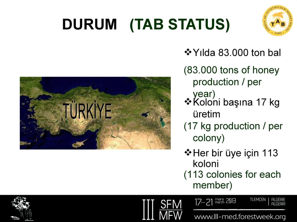 başına 17 kg üretim (17 kg production / per