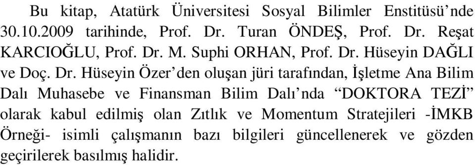 Hüseyin DAĞLI ve Doç. Dr.