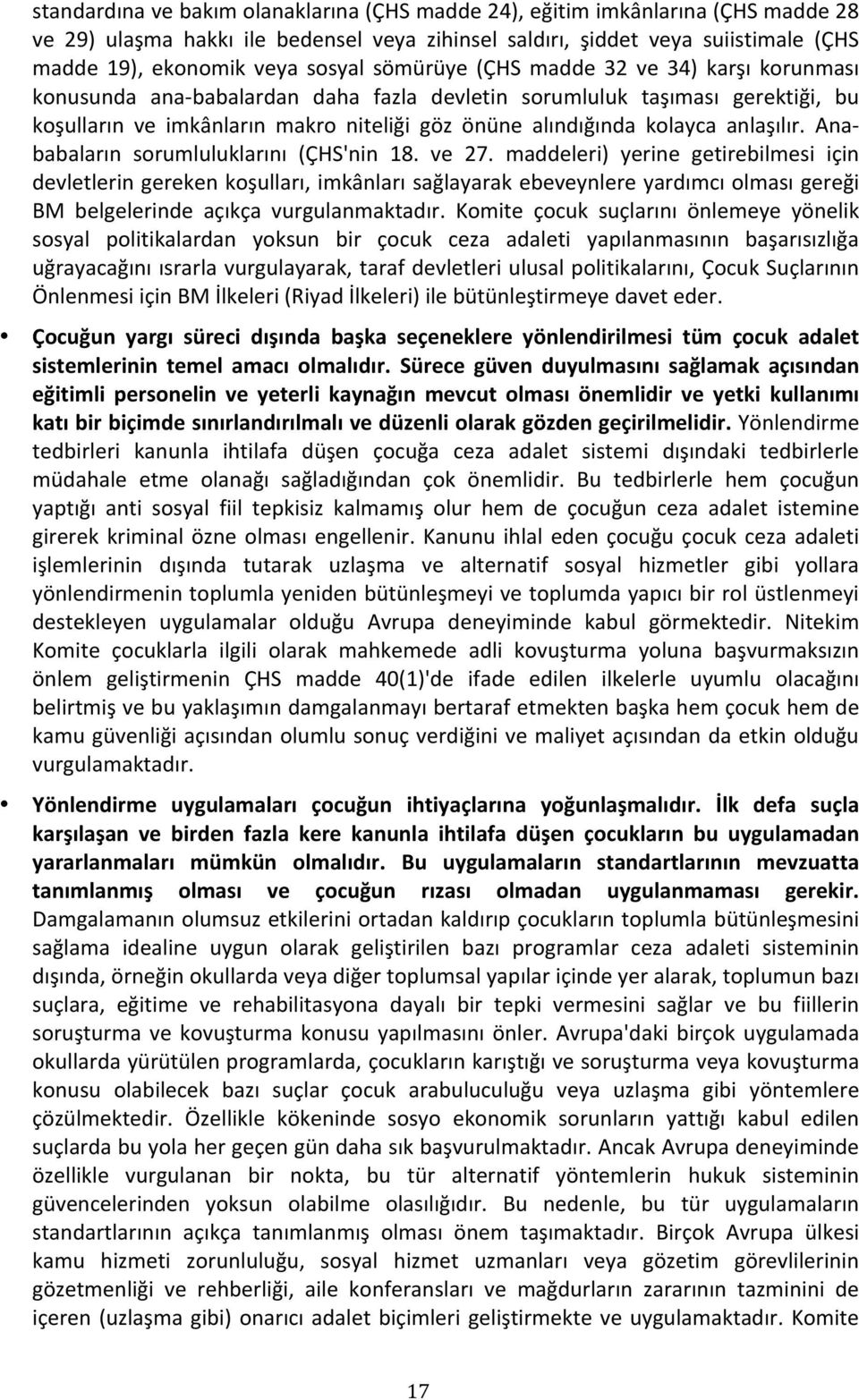 Anababaların sorumluluklarını (ÇHS'nin 18. ve 27.