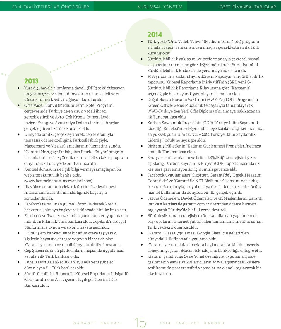 Orta Vadeli Tahvil (Medium Term Note) Programı çerçevesinde Türkiye de en uzun vadeli ihracı gerçekleştirdi ve Avro, Çek Kronu, Rumen Leyi, İsviçre Frangı ve Avustralya Doları cinsinde ihraçlar