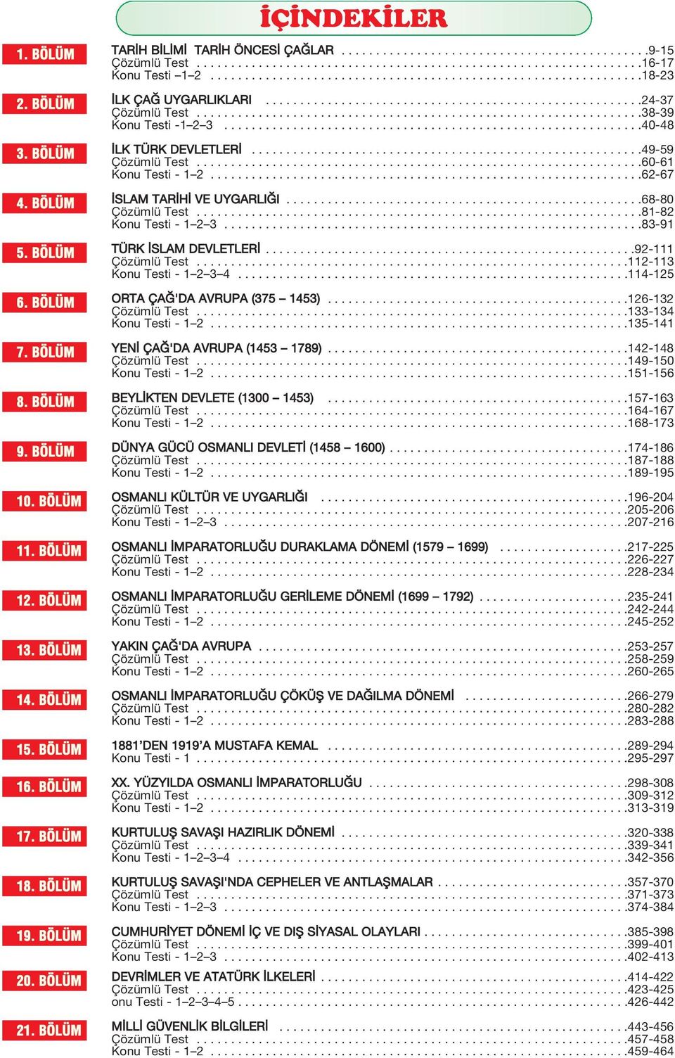 ..............................................................18-23 LK ÇA UYGARLIKLARI.......................................................24-37 Çözümlü Test.................................................................38-39 Konu Testi -1 2 3.