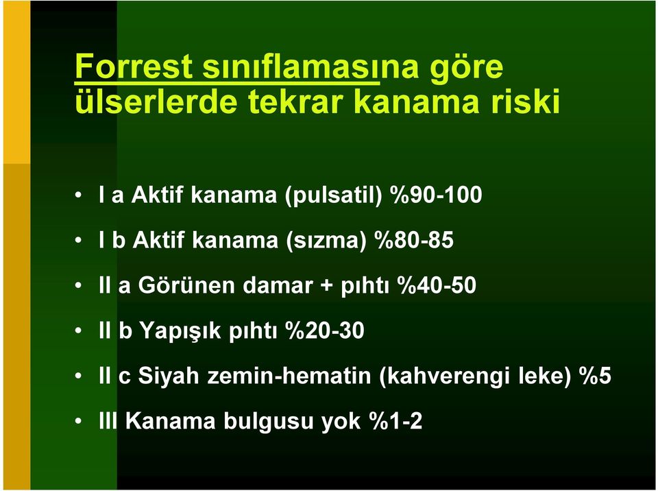 II a Görünen damar + pıhtı %40-50 II b Yapışık pıhtı %20-30 II c