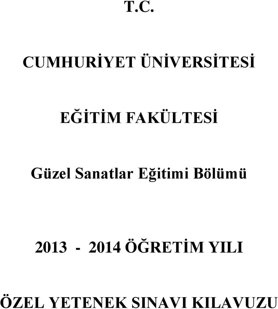 Eğitimi Bölümü 2013-2014