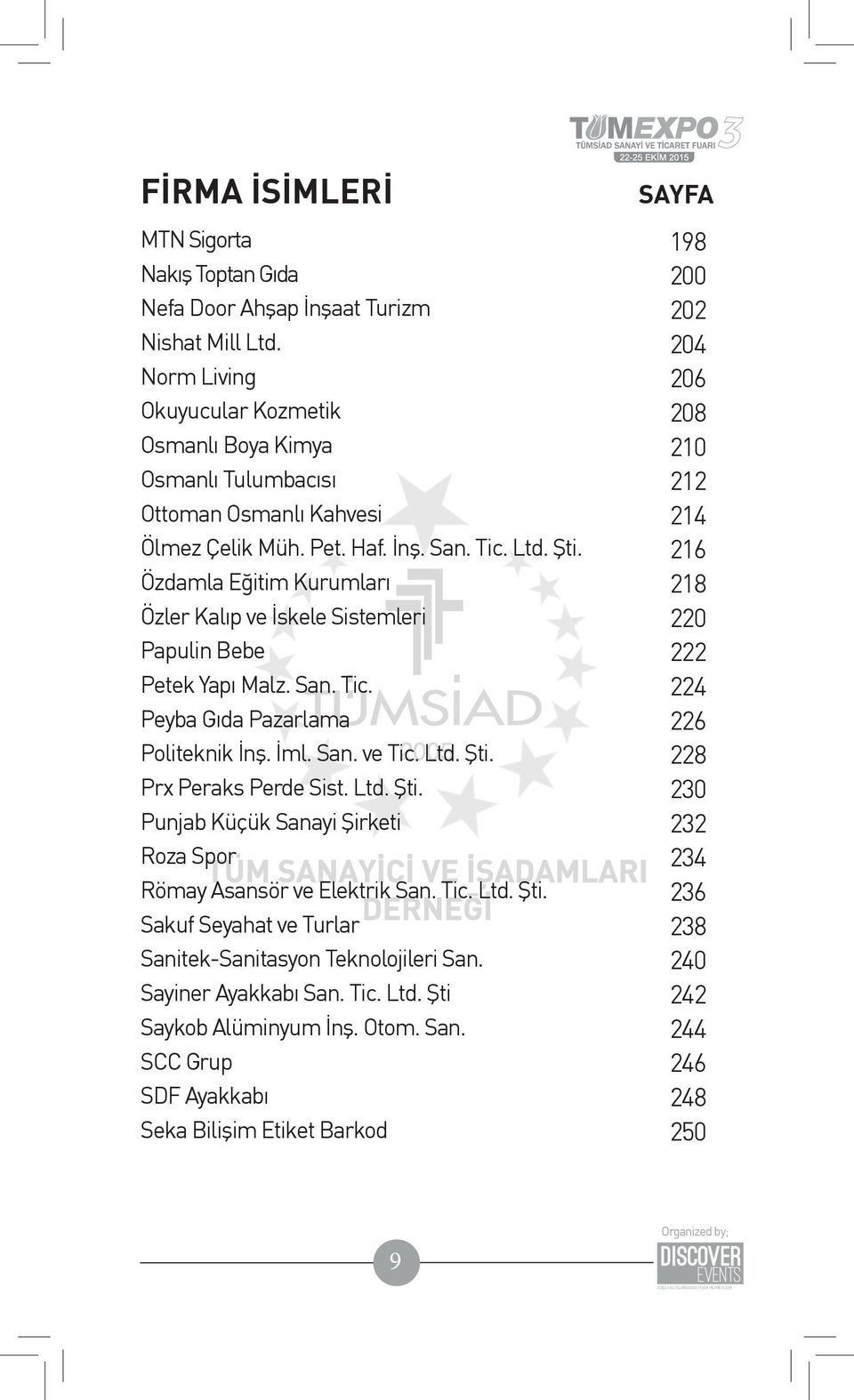 Özdamla Eğitim Kurumları Özler Kalıp ve İskele Sistemleri Papulin Bebe Petek Yapı Malz. San. Tic. Peyba Gıda Pazarlama Politeknik İnş. İml. San. ve Tic. Ltd. Şti.