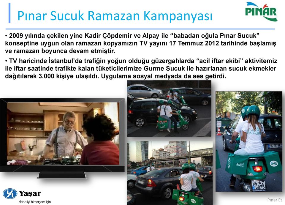 TV haricinde İstanbul da trafiğin yoğun olduğu güzergahlarda acil iftar ekibi aktivitemiz ile iftar saatinde trafikte