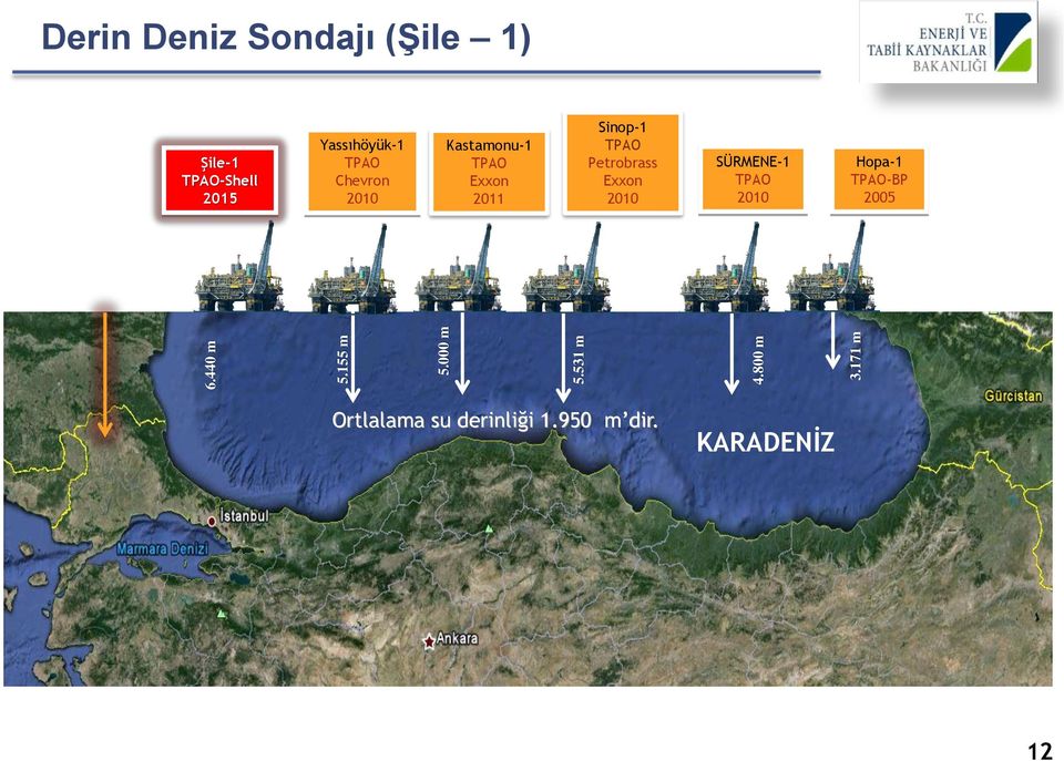 TPAO Chevron 2010 Kastamonu-1 TPAO Exxon 2011 Sinop-1 TPAO Petrobrass