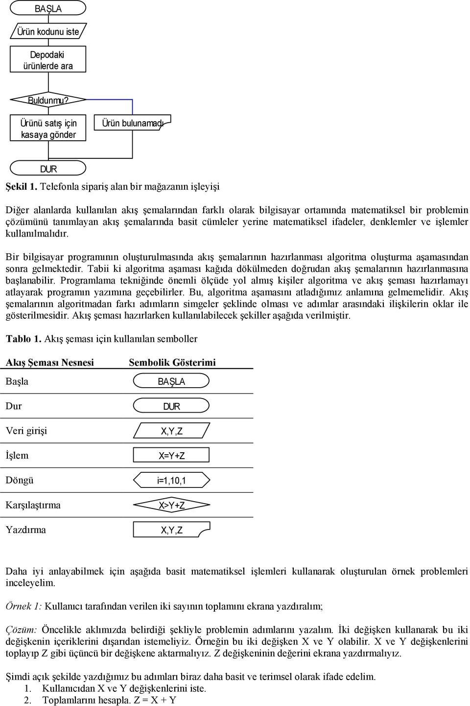 cümleler yerine matematiksel ifadeler, denklemler ve işlemler kullanılmalıdır.