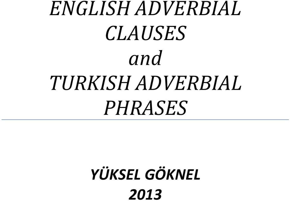 TURKISH ADVERBIAL