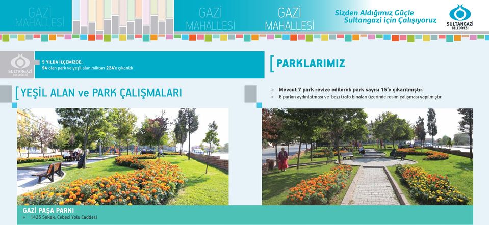 park sayısı 15 e çıkarılmıştır.