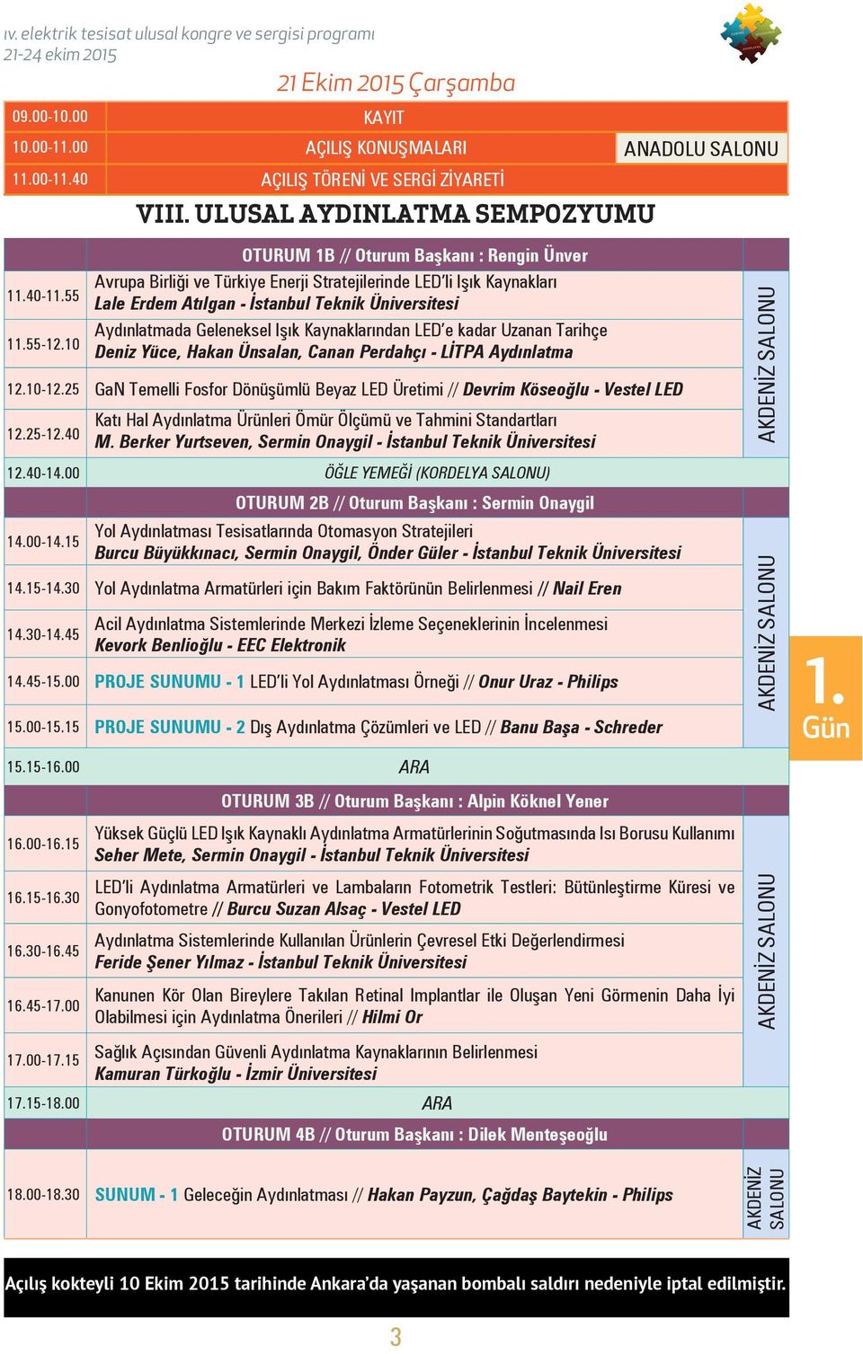 55 Avrupa Birliği ve Türkiye Enerji Stratejilerinde LED li Işık Kaynakları Lale Erdem Atılgan - İstanbul Teknik Üniversitesi 11.55-12.