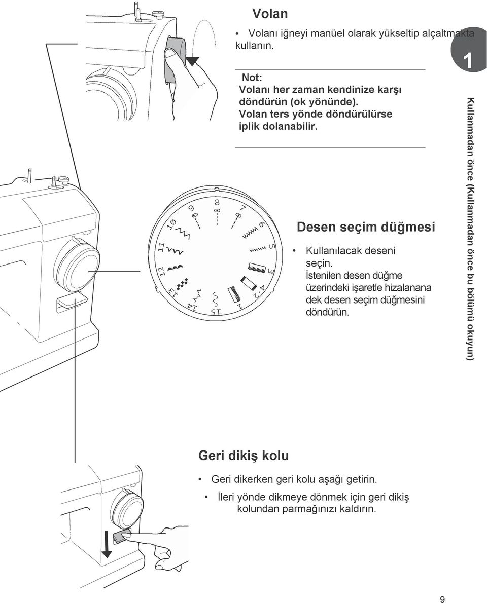 Desen seçim düğmesi Kullanılacak deseni seçin.