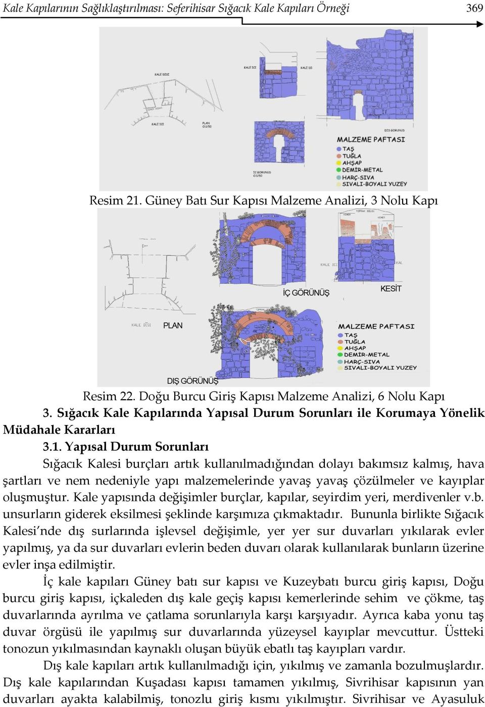 Yapısal Durum Sorunları Sığacık Kalesi burçları artık kullanılmadığından dolayı bakımsız kalmış, hava şartları ve nem nedeniyle yapı malzemelerinde yavaş yavaş çözülmeler ve kayıplar oluşmuştur.