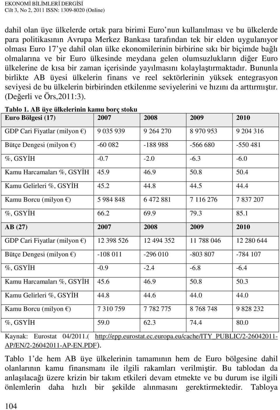 Bununla birlikte AB üyesi ülkelerin finans ve reel sektörlerinin yüksek entegrasyon seviyesi de bu ülkelerin birbirinden etkilenme seviyelerini ve hızını da arttırmıştır. (Değerli ve Örs,2011:3).