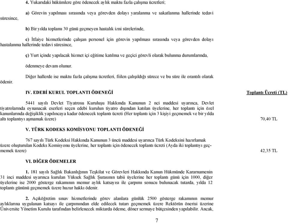 içinde yapılacak hizmet içi eğitime katılma ve geçici görevli olarak bulunma durumlarında, ödenmeye devam olunur. ödenir.