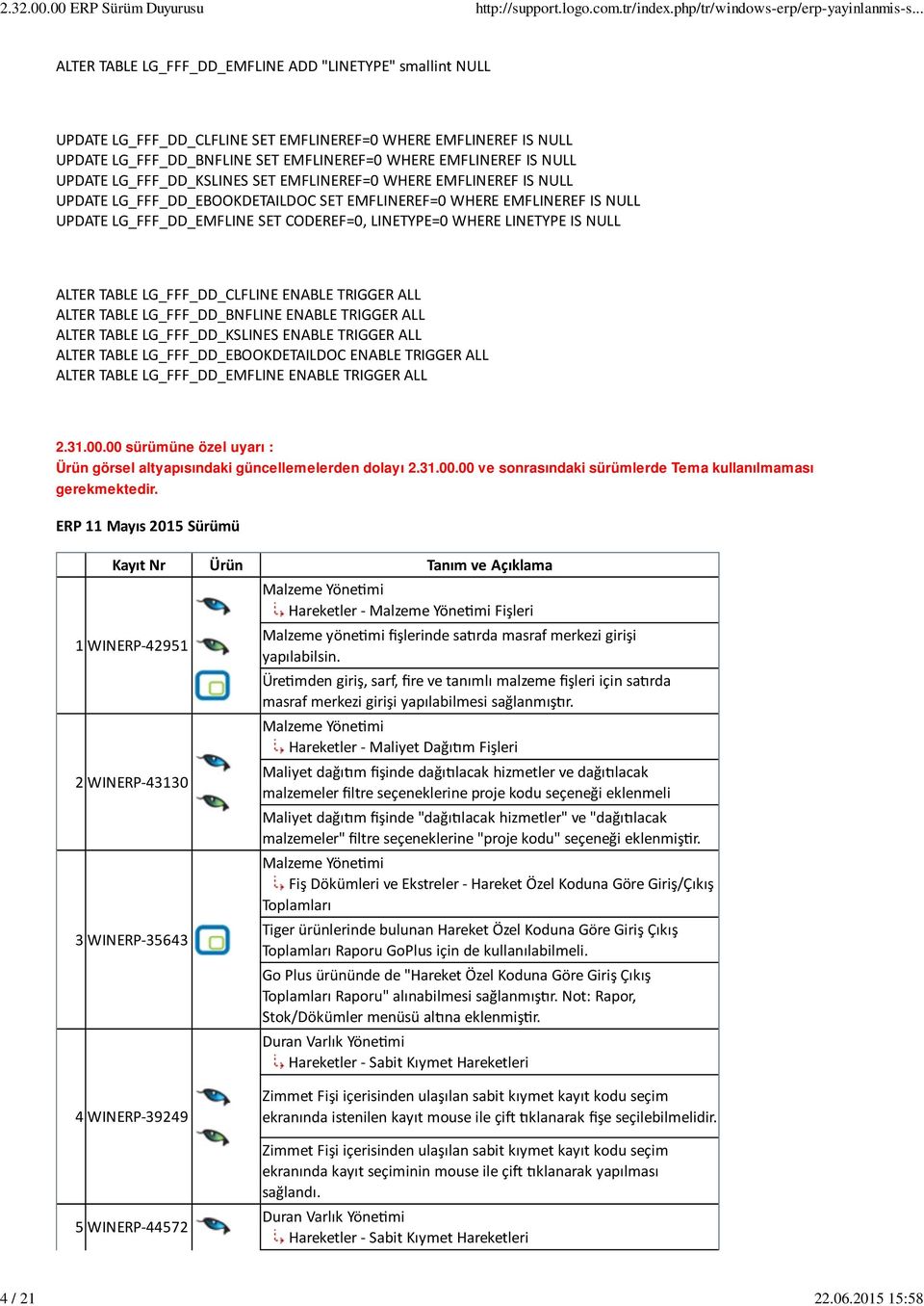 NULL UPDATE LG_FFF_DD_KSLINES SET EMFLINEREF=0 WHERE EMFLINEREF IS NULL UPDATE LG_FFF_DD_EBOOKDETAILDOC SET EMFLINEREF=0 WHERE EMFLINEREF IS NULL UPDATE LG_FFF_DD_EMFLINE SET CODEREF=0, LINETYPE=0