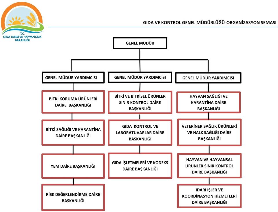 BAŞKANLIĞI GIDA KONTROL VE LABORATUVARLAR DAİRE BAŞKANLIĞI VETERİNER SAĞLIK ÜRÜNLERİ VE HALK SAĞLIĞI DAİRE BAŞKANLIĞI YEM DAİRE BAŞKANLIĞI GIDA İŞLETMELERİ VE