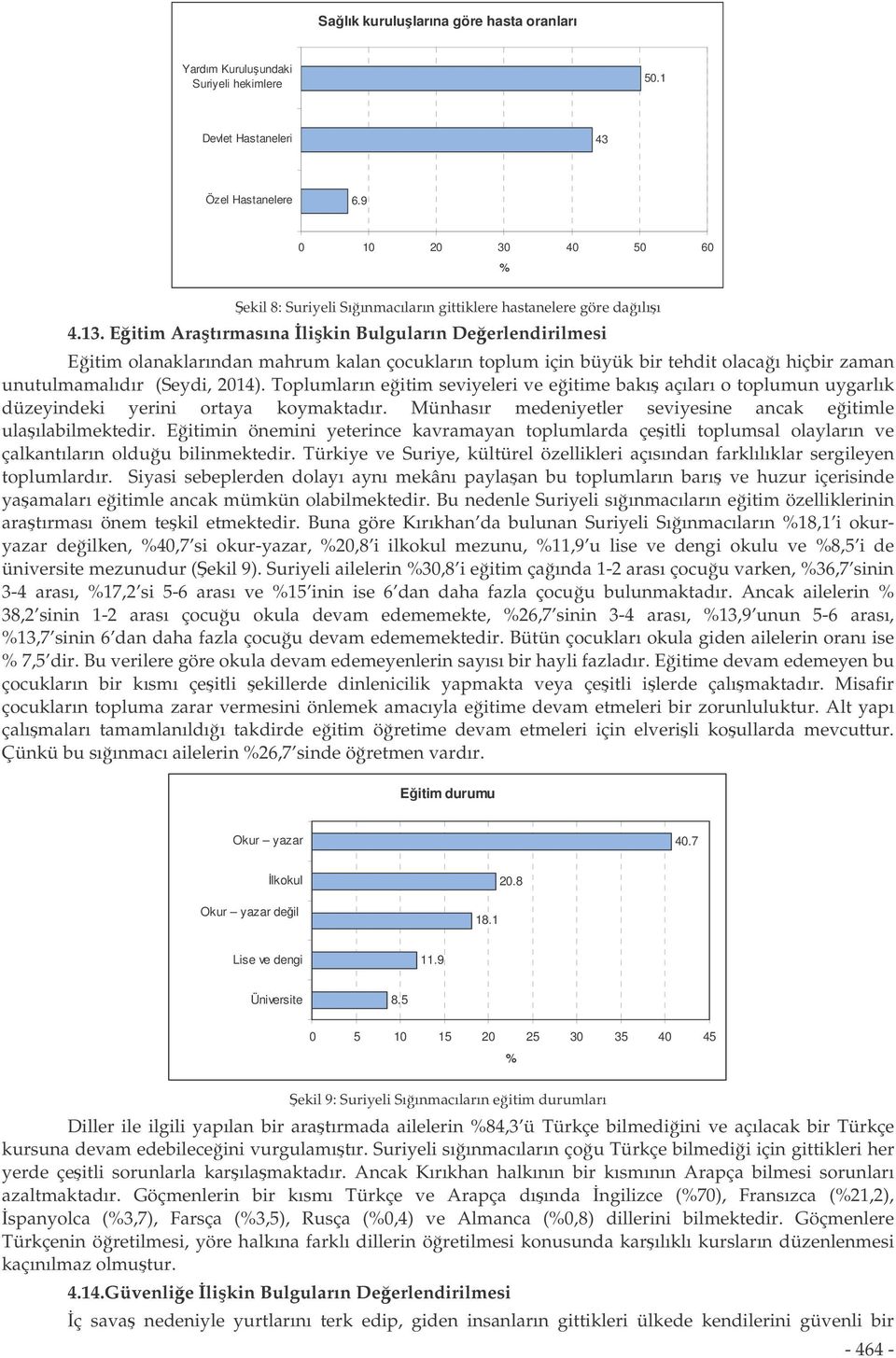 Eitim Aratırmasına likin Bulguların Deerlendirilmesi Eitim olanaklarından mahrum kalan çocukların toplum için büyük bir tehdit olacaı hiçbir zaman unutulmamalıdır (Seydi, 2014).