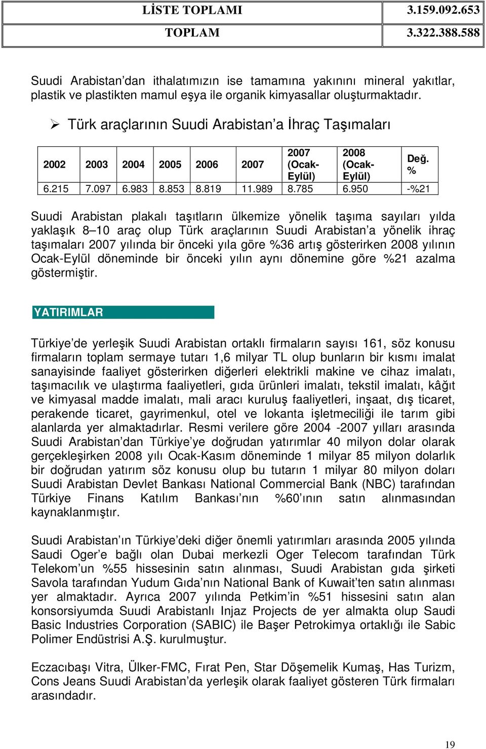 950 -%21 Suudi Arabistan plakalı taşıtların ülkemize yönelik taşıma sayıları yılda yaklaşık 8 10 araç olup Türk araçlarının Suudi Arabistan a yönelik ihraç taşımaları 2007 yılında bir önceki yıla